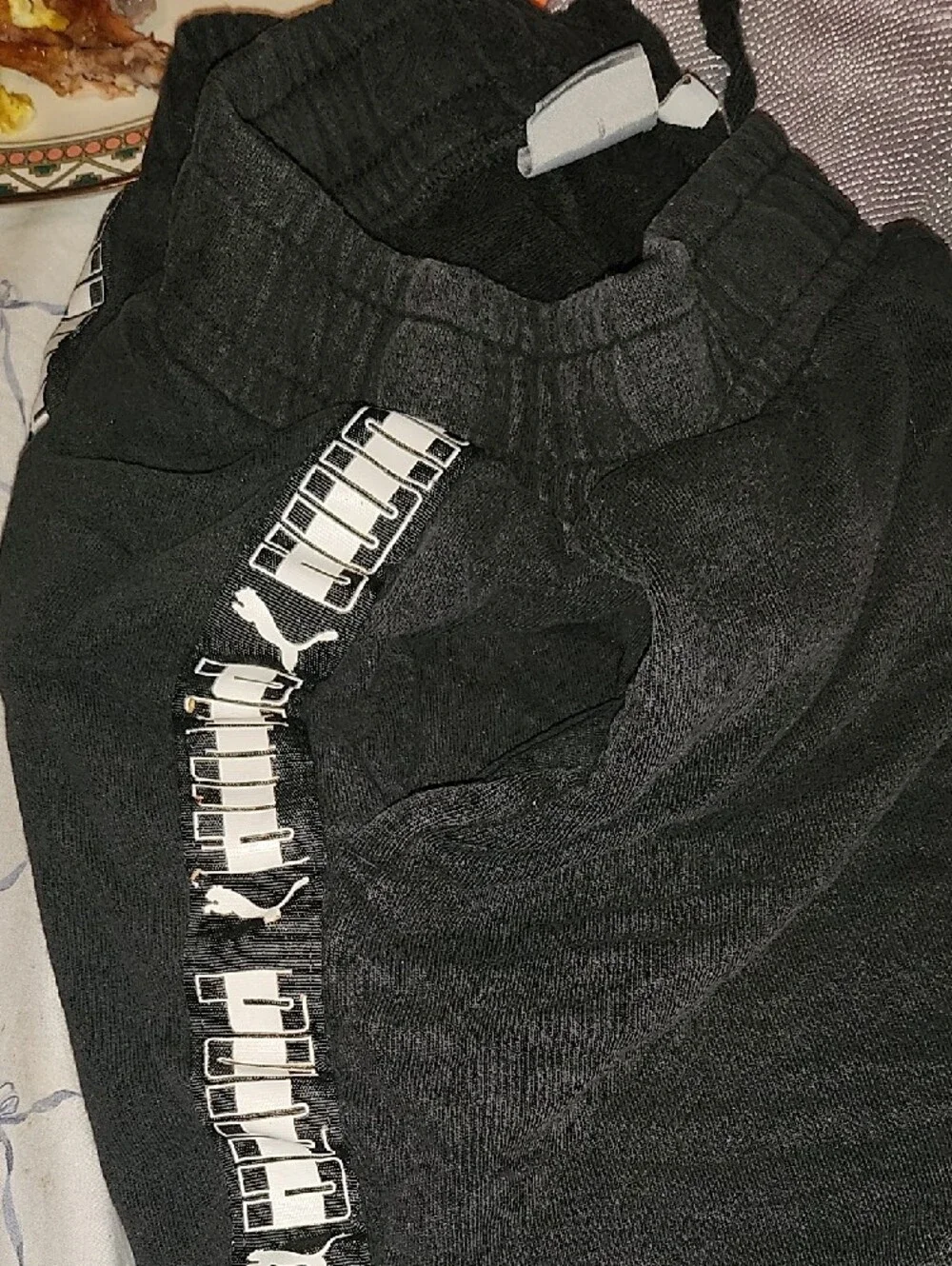 Puma Black Men's Athletic Shorts with White Puma Logos